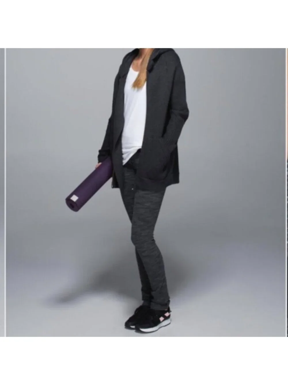 Lululemon Skinny Groove Pant Diamond Jacquard Space Dye Black Deep Coal / Black